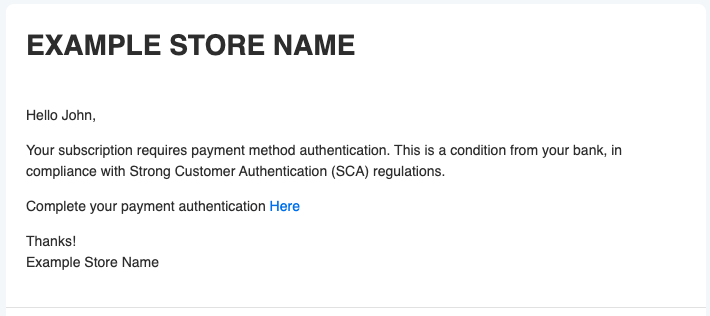 Example Subscriptions V2 email notification