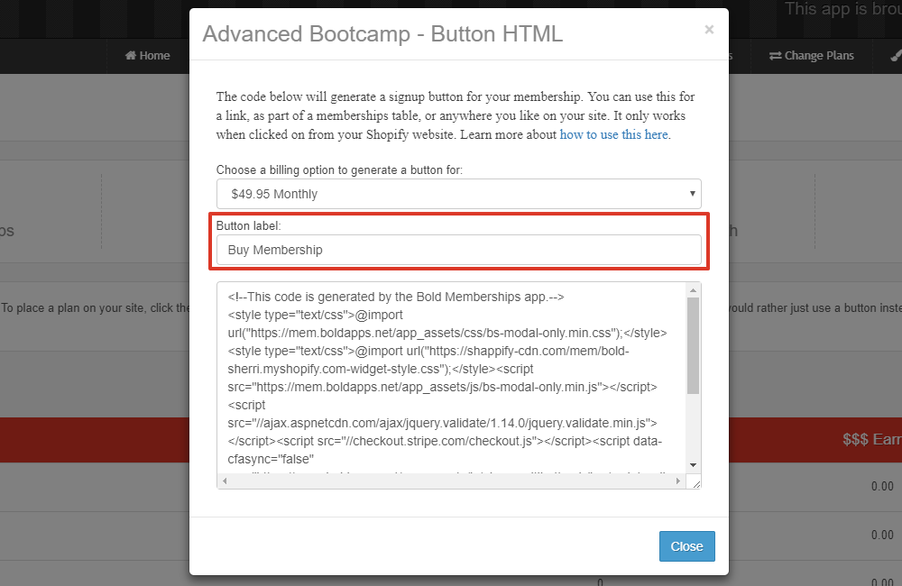 Enter a Button Label
