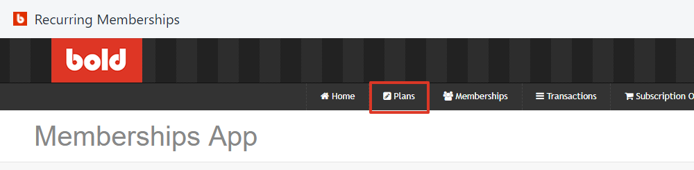 From the top navigation bar, select Plans