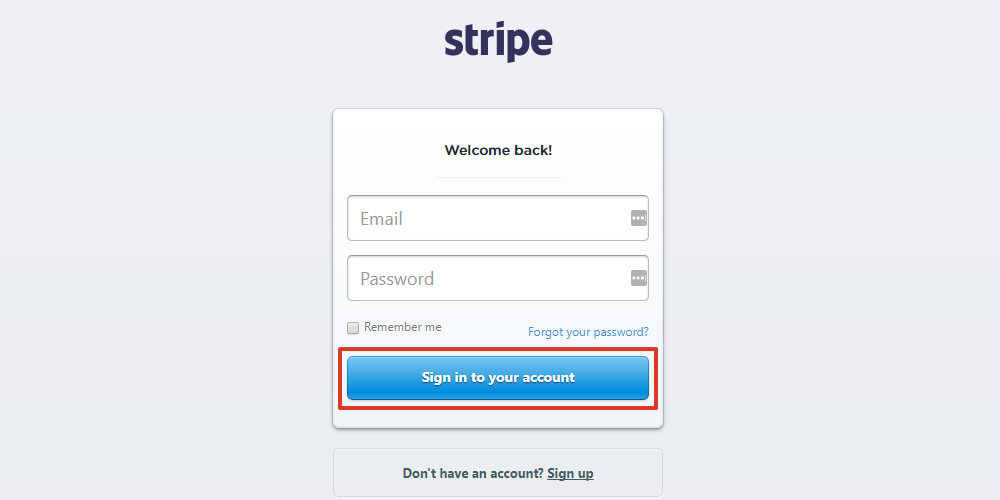 Enter in your email and password, then sign in