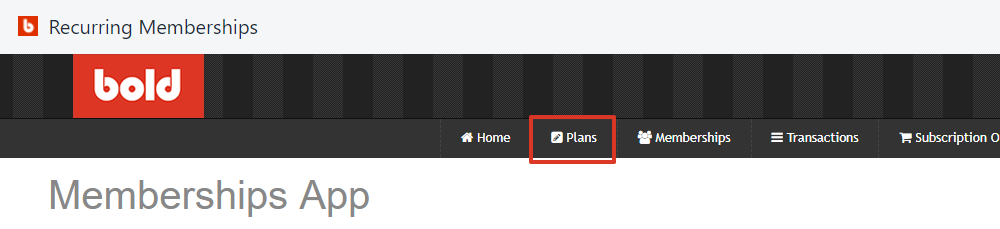 From the top navigation bar, select Plans