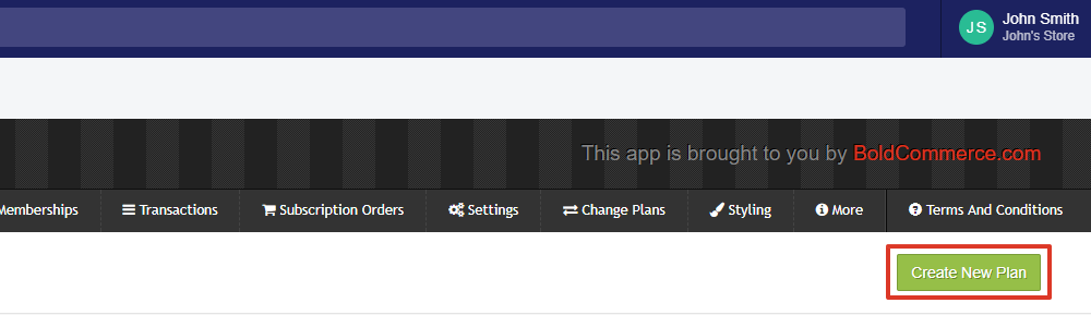 In the top-right corner, select Create New Plan