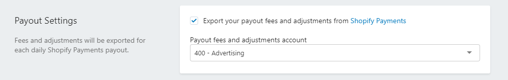 add the payout settings