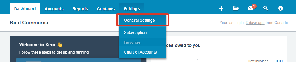 select general settings