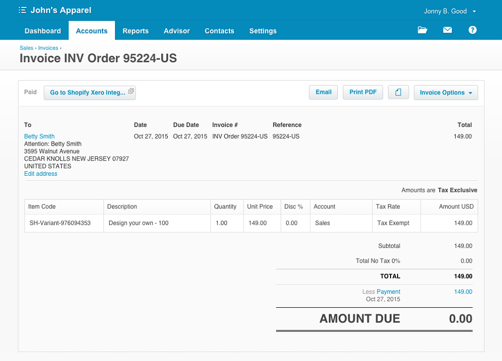 accounts xero example of chart Data â€“ Commerce Center View Help Sales Xero in Bold