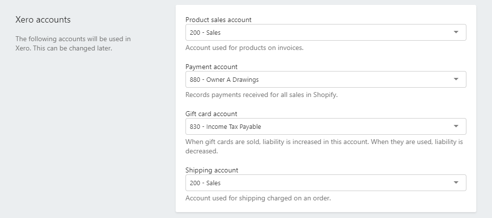 select the associated accounts