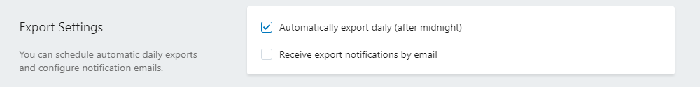 select your export settings