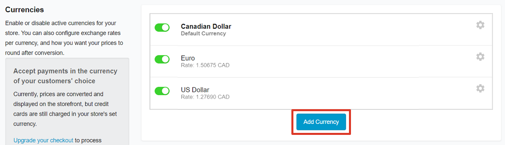 select add currency