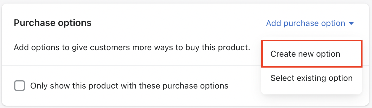 Create new option