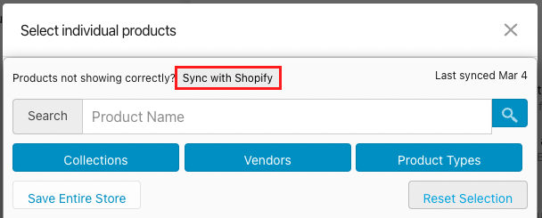 Sync with Shopify