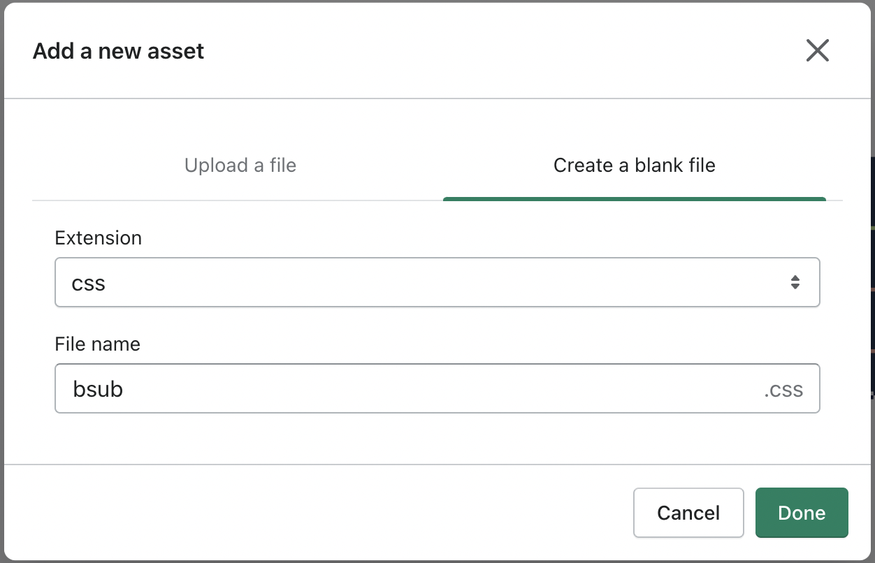 Blank asset