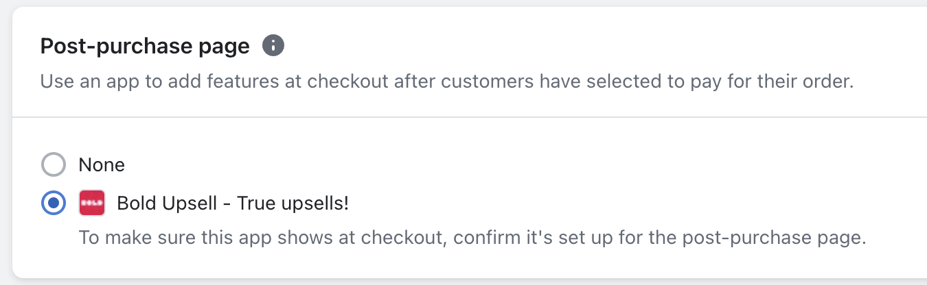 Bold Upsell in Shopify Checkout settings