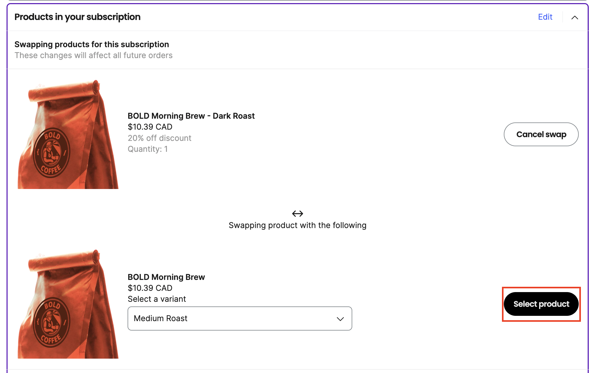 Select product