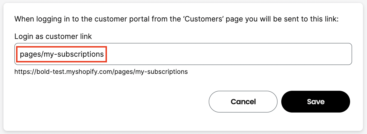 Customer Portal link