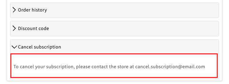 Cancellation instructions