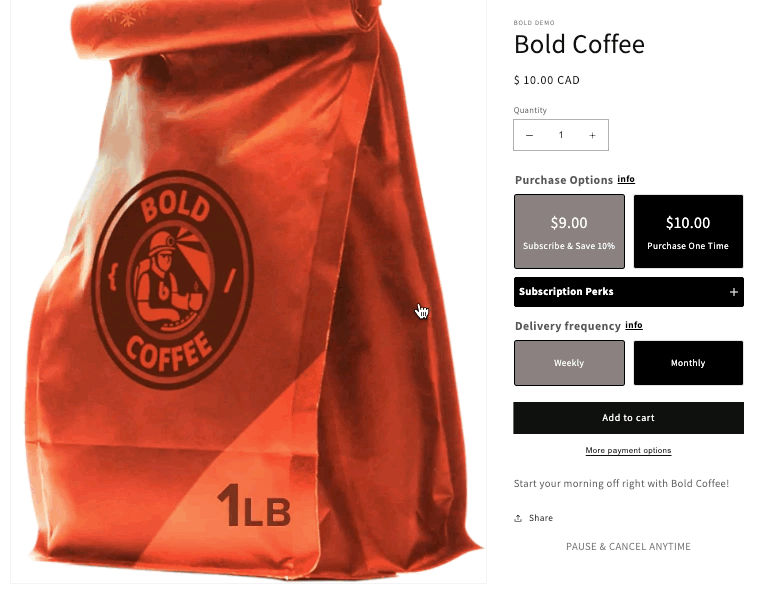 Good Subscriptions Upsell