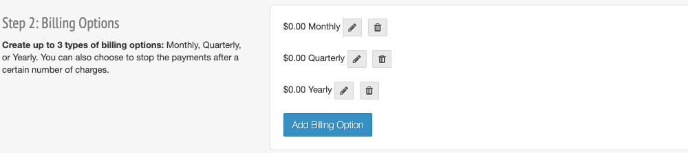 Repeat Steps 17-21 until you have added all desired billing options