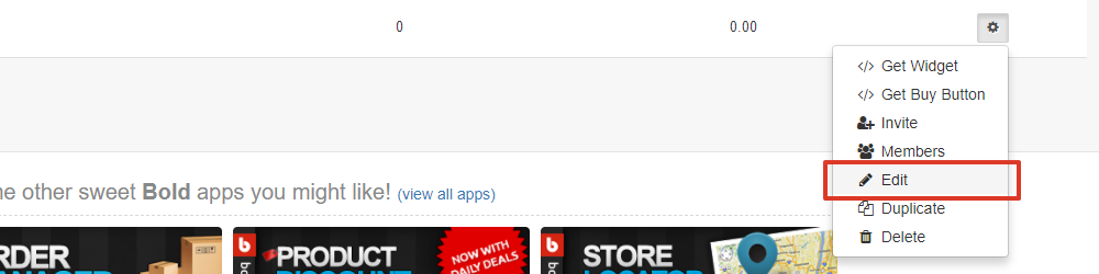 From the dropdown menu, select Edit (fifth one down)