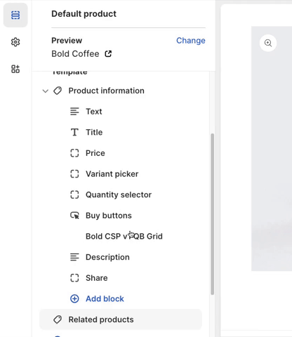 Click Bold CSP v1 QB Grid and adjust the styling options GIF