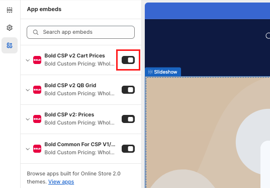 Bold CSP v2 Cart Prices