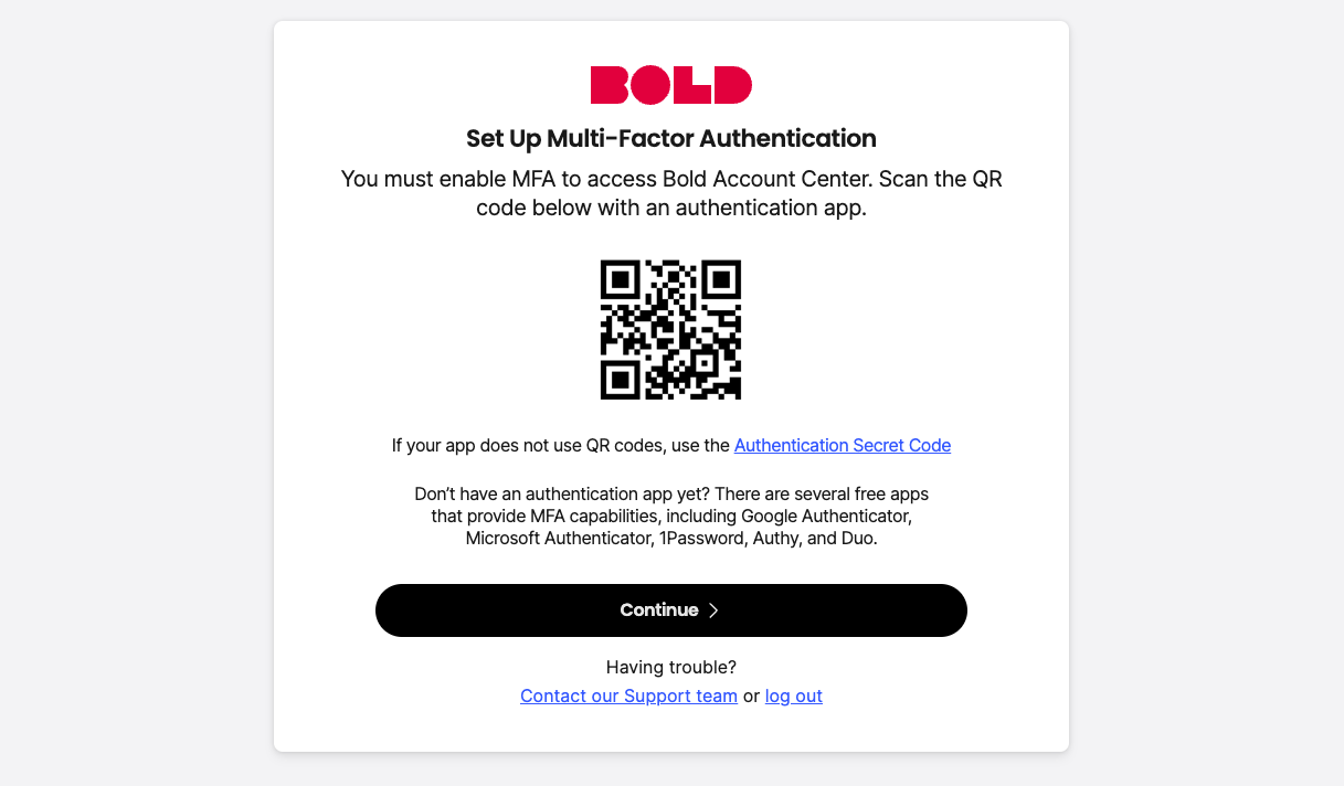 multi-factor authentication setup