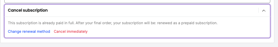 Cancel prepaid