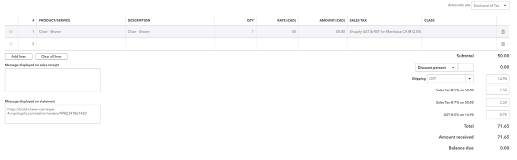 Shipping Tax Code Example