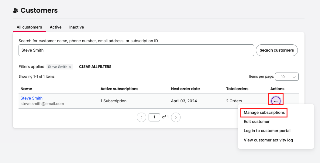 Manage Subscriptions