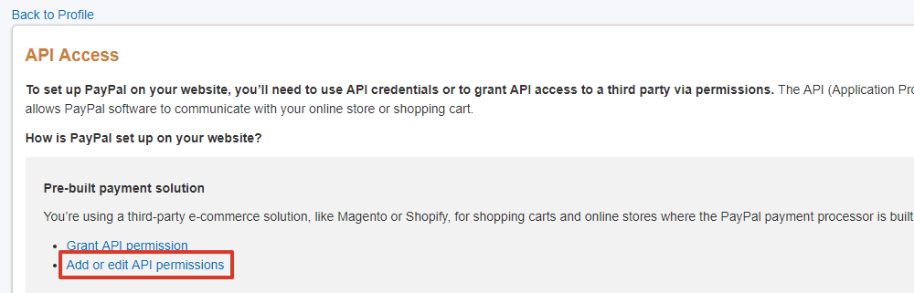 Add or edit API permissions