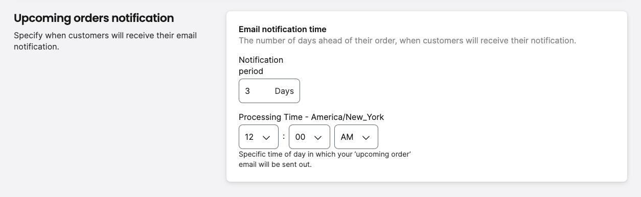 Email notification time