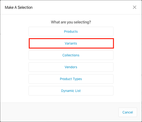 Variant Selector Button