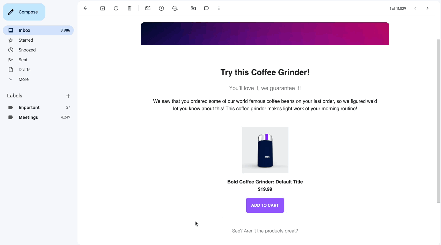 Post Purchase Email Upsell