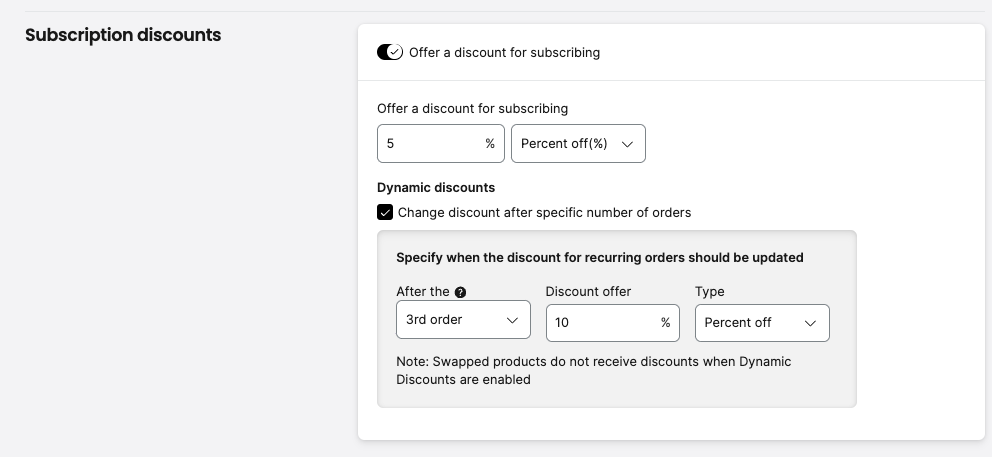 Dynamic discount setting