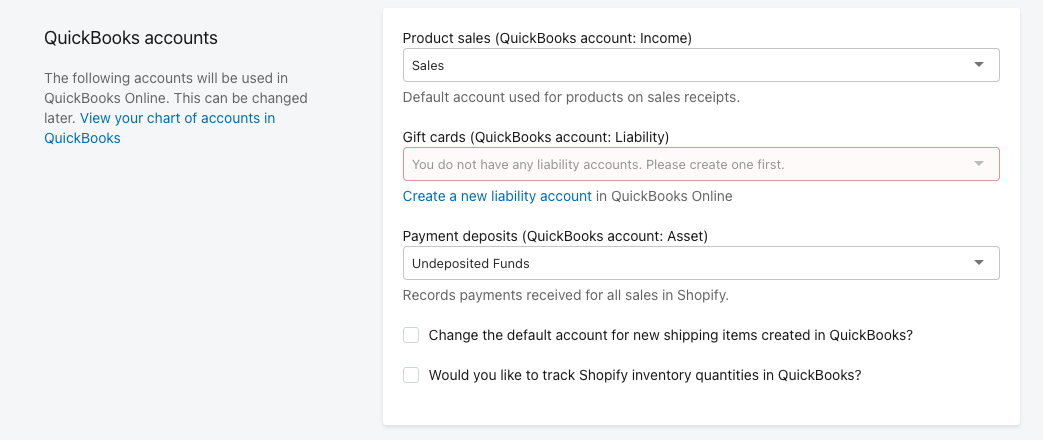 You do not have any Liability accounts