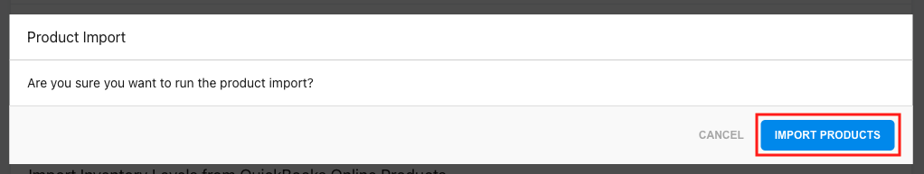 Import Products button