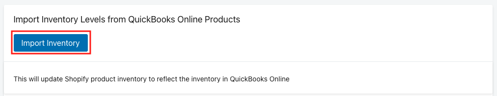 Import Inventory button