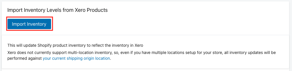 Click Import Inventory