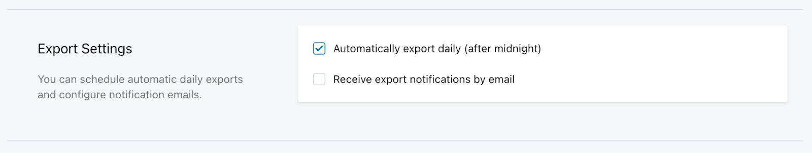 Export Settings