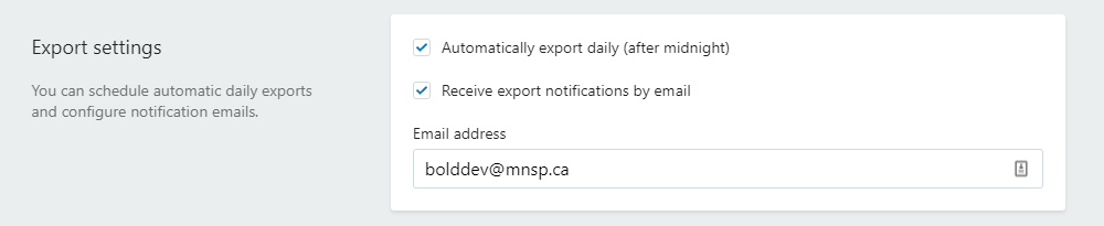 Quickbooks Export Settings