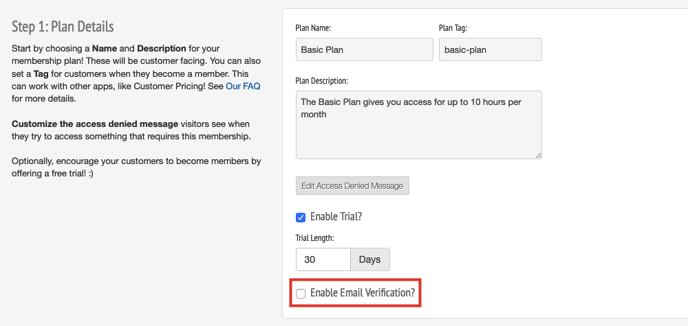Select the Enable Email Verification checkbox