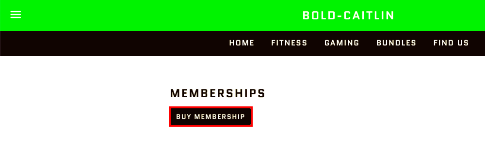 Picture shows a page on a store that says Memberships, with a black button underneath that says Buy Membership