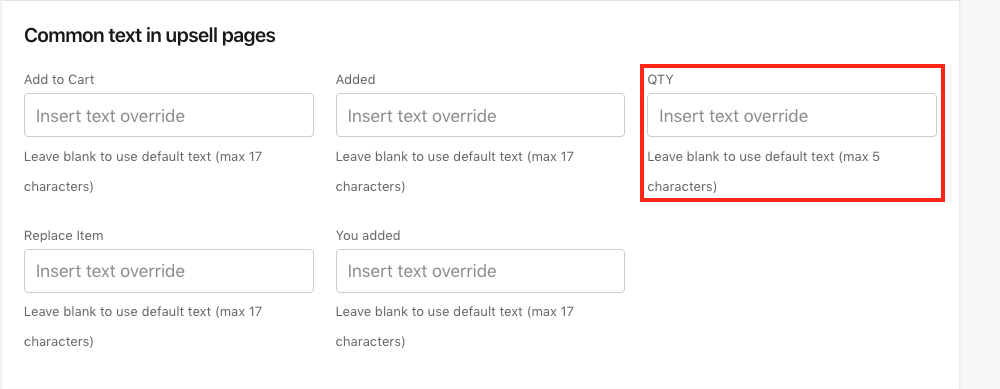 Common text in upsell pages - Quantity setting in Bold Upsell