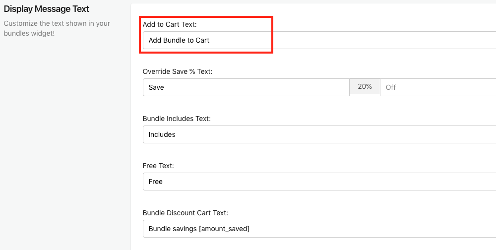 Add to Cart Text Setting