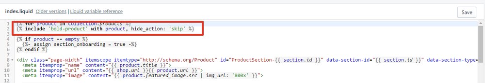 copy and paste the code