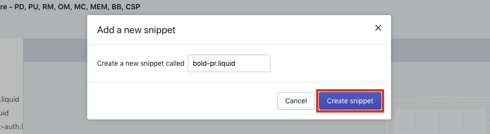 create bold-pr liquid snippet