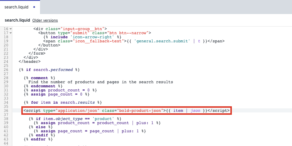 Paste the code