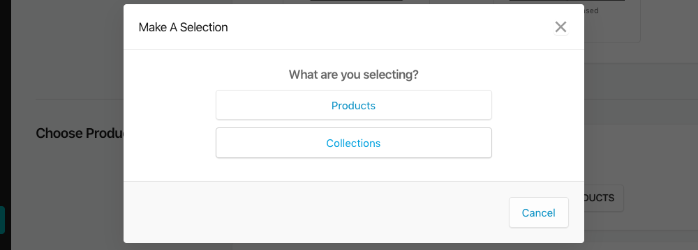 Products or Collections Example