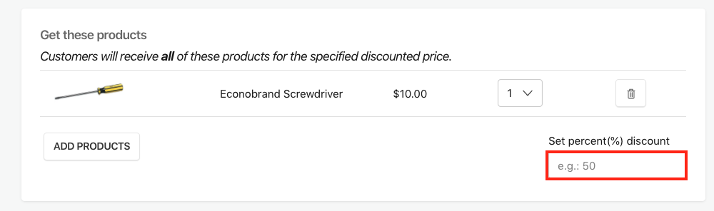 Partial Discount