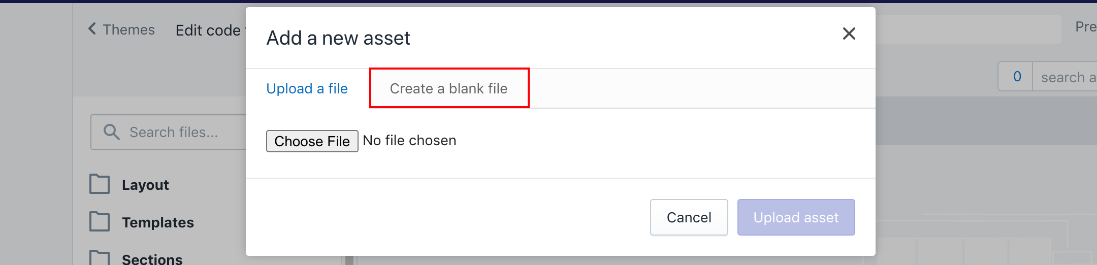 Create a blank file