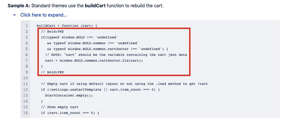 buildCart Example